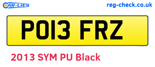 PO13FRZ are the vehicle registration plates.