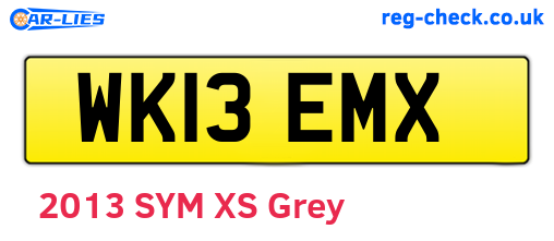 WK13EMX are the vehicle registration plates.