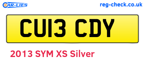CU13CDY are the vehicle registration plates.