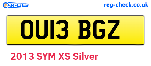OU13BGZ are the vehicle registration plates.