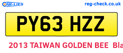 PY63HZZ are the vehicle registration plates.