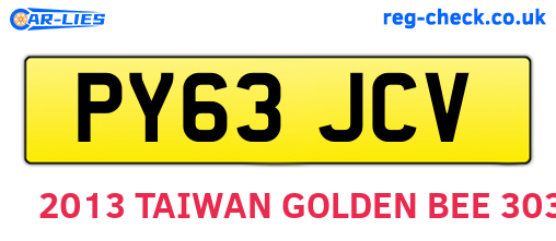 PY63JCV are the vehicle registration plates.