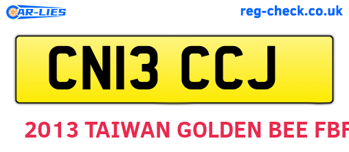 CN13CCJ are the vehicle registration plates.
