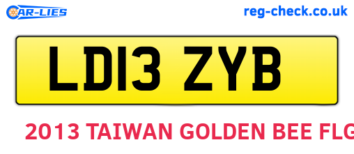 LD13ZYB are the vehicle registration plates.