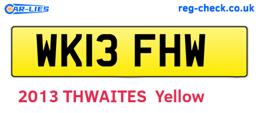 WK13FHW are the vehicle registration plates.