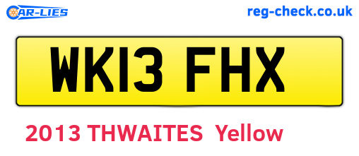 WK13FHX are the vehicle registration plates.