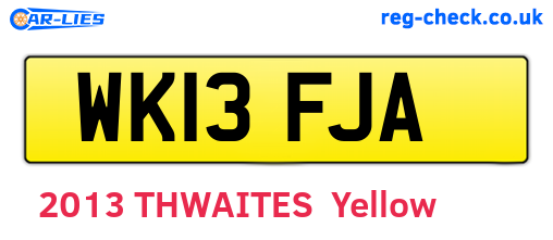WK13FJA are the vehicle registration plates.