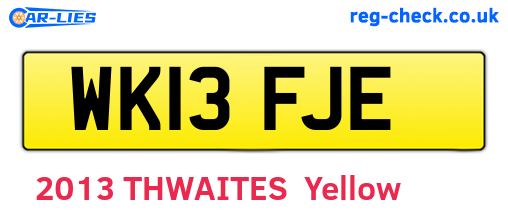 WK13FJE are the vehicle registration plates.