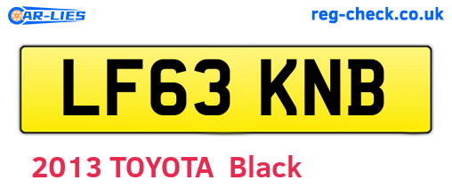 LF63KNB are the vehicle registration plates.