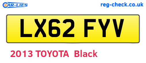 LX62FYV are the vehicle registration plates.