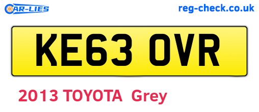 KE63OVR are the vehicle registration plates.