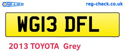WG13DFL are the vehicle registration plates.