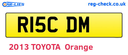 R15CDM are the vehicle registration plates.