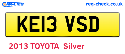 KE13VSD are the vehicle registration plates.