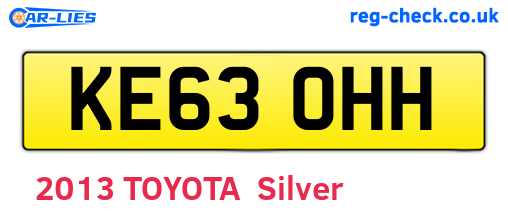 KE63OHH are the vehicle registration plates.