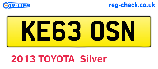KE63OSN are the vehicle registration plates.