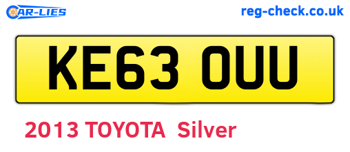 KE63OUU are the vehicle registration plates.