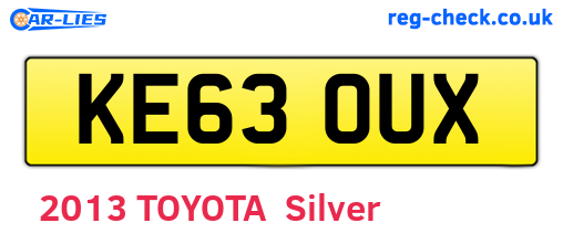 KE63OUX are the vehicle registration plates.