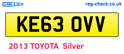KE63OVV are the vehicle registration plates.