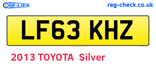 LF63KHZ are the vehicle registration plates.