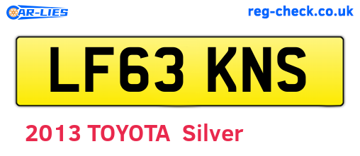 LF63KNS are the vehicle registration plates.
