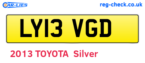 LY13VGD are the vehicle registration plates.
