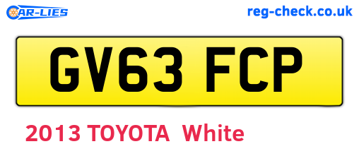 GV63FCP are the vehicle registration plates.