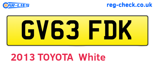 GV63FDK are the vehicle registration plates.
