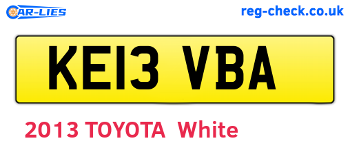 KE13VBA are the vehicle registration plates.