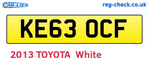 KE63OCF are the vehicle registration plates.