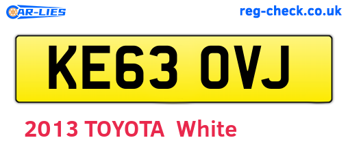 KE63OVJ are the vehicle registration plates.
