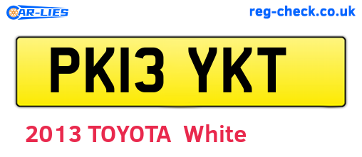 PK13YKT are the vehicle registration plates.