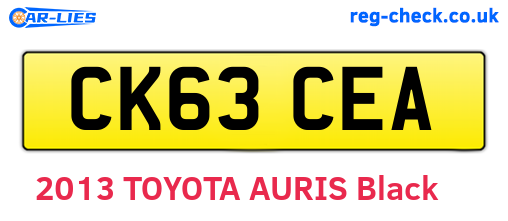 CK63CEA are the vehicle registration plates.
