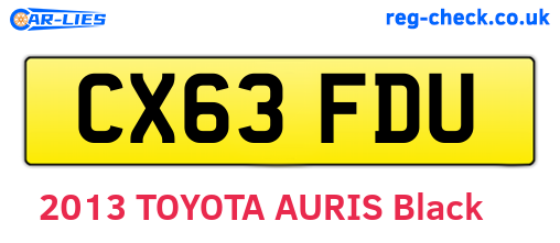CX63FDU are the vehicle registration plates.