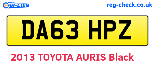 DA63HPZ are the vehicle registration plates.