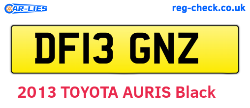 DF13GNZ are the vehicle registration plates.