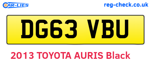 DG63VBU are the vehicle registration plates.