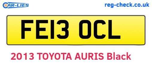 FE13OCL are the vehicle registration plates.