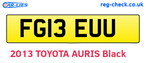 FG13EUU are the vehicle registration plates.