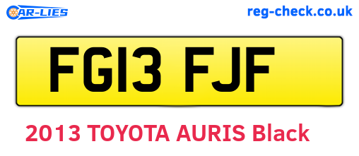 FG13FJF are the vehicle registration plates.