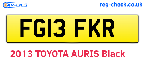 FG13FKR are the vehicle registration plates.
