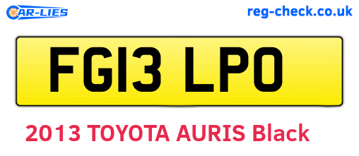 FG13LPO are the vehicle registration plates.