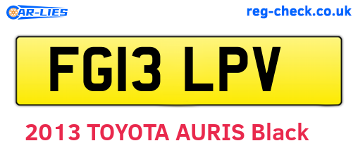 FG13LPV are the vehicle registration plates.