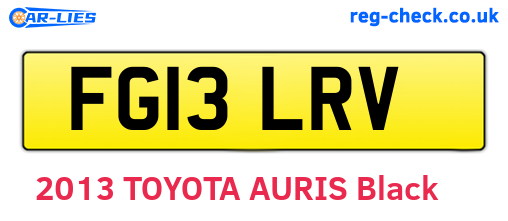 FG13LRV are the vehicle registration plates.