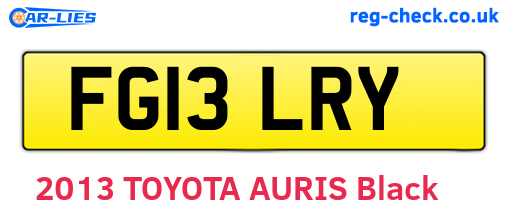FG13LRY are the vehicle registration plates.
