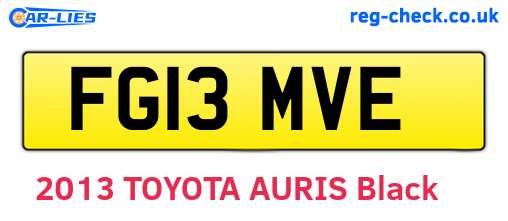 FG13MVE are the vehicle registration plates.