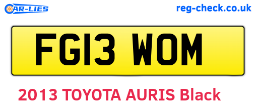 FG13WOM are the vehicle registration plates.