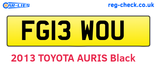 FG13WOU are the vehicle registration plates.