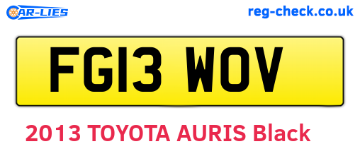 FG13WOV are the vehicle registration plates.