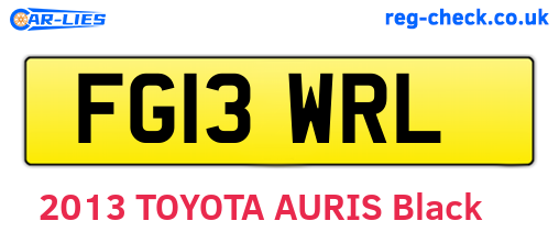 FG13WRL are the vehicle registration plates.